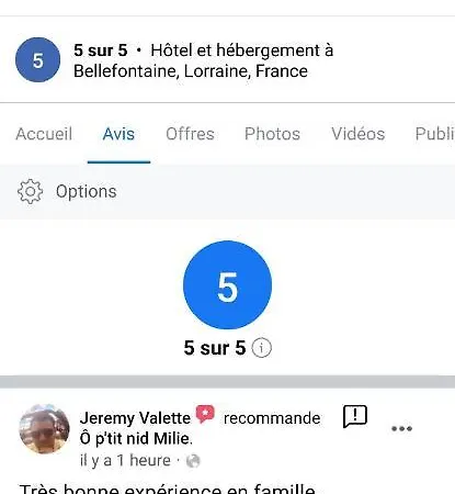 Hébergement de vacances ô P'tit Nid Milie Bellefontaine (Vosges)